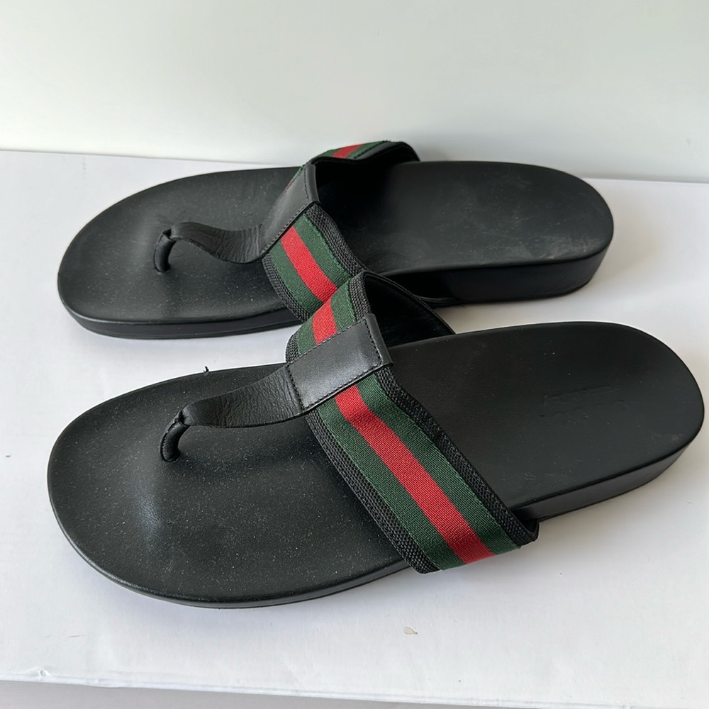 Gucci men’s leather sandals size US10